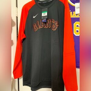 San Francisco Giants Nike Black/Orange Authentic Pregame Pullover Sweatshirt